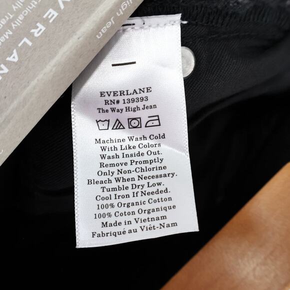 Everlane The Way High Jean Coal Black Size 32 Long NWT - Picture 10 of 10